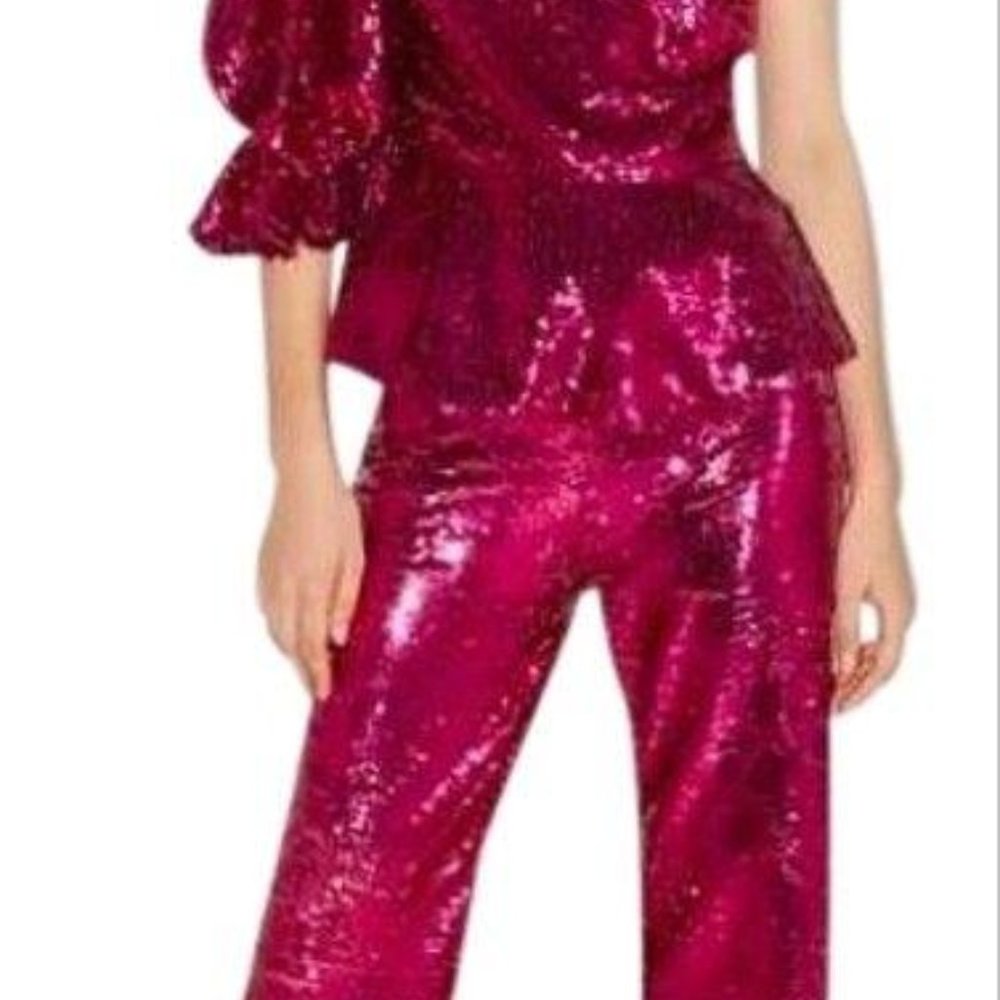 Zara Pink /fushia Sequin Flared Pants